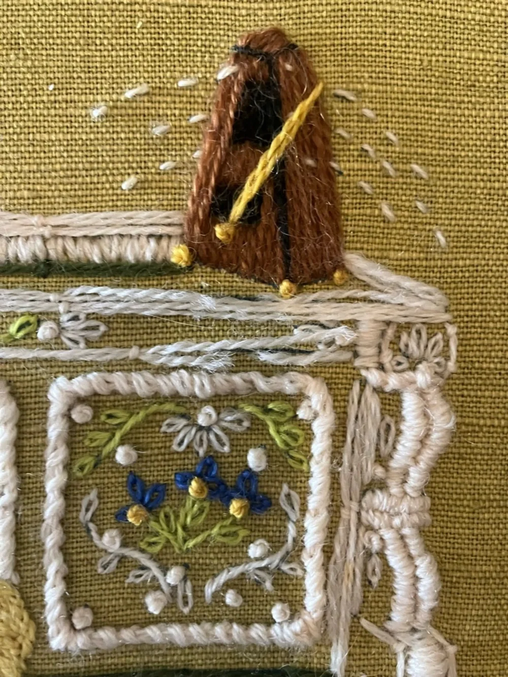 Girl playing piano stitched piece. Framed art. - Picture 8 of 13